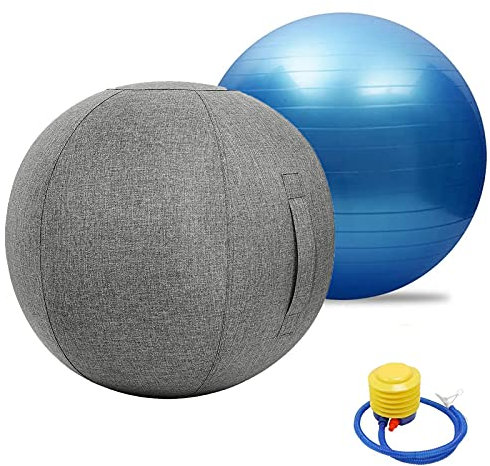 Gymnastikball 55/65/75 cm Anti-Burst, Sitzballstuhl für Büro, Wohnheim und Zuhause, Anti-Burst-Yoga-Ball, verdickter Stabilitäts-Balance-Ball, Pilates-Barre, körperliche Fitness, Übungsball 55 cm/65