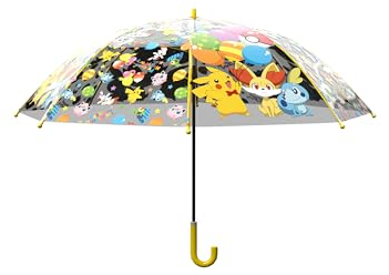 CyP Brands Pokémon-Regenschirm für Kinder, manueller Regenschirm, transparent, 8 Stangen und Metallrohr mit hoher Widerstandsfähigkeit, offizielles Produkt, durchsichtig