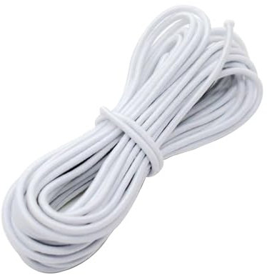 Leliafleury Cordon élastique rond de 10 m de long - 5 mm - Blanc - Pour caravane, camping, camping-car, coffre, porte-bagages