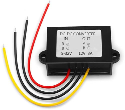 EBILUN 12V Voltage Stabilizer Vehicle mounted 5-32V to 12VDC-DC Power Adapter Converter Automatic Boost and Lower Voltage Module (3A)