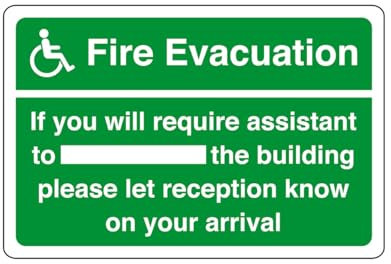 Fire evacuation plan – Panneau de sécurité – Panneau de point d'action incendie, panneau de signalisation incendie, panneau en plastique rigide de 1,2 mm pour une utilisation en intérieur/extérieur