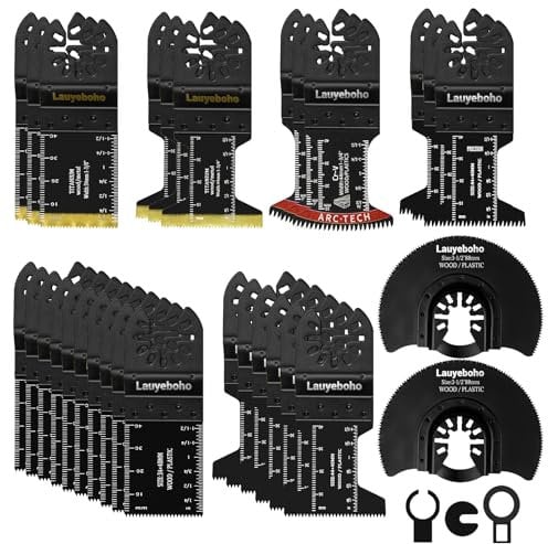33 tlg Multitool Sägeblatt Set, Oszillierende Sägeblätter Kit für Metall und Holz,Universelles Multitool Zubehör, für Fein Multimaster, Ryobi, Milwaukee, Bosch, Dremel, Dewalt, Rockwell, Makita