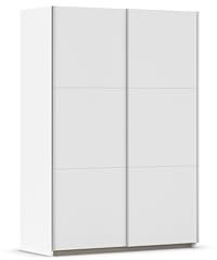 Rauch Möbel Sejo, Schwebetürenschrank, Kleiderschrank, Kleiderschränke, Schrank weiß, Garderobe, Schrank mit Stauraum, 2-türig, Farbe Alpinweiß, 131x191x59cm