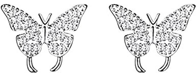 ohrringe Gedruckte Qualität Schmetterlingsflügel Ohrring Ohrringe Schmetterling Schmuck S925 Sterling Silber Schmetterling Ohrringe Knopf Ohrringe for Frauen ohrringe (Color : XS, Size : Taille uniq
