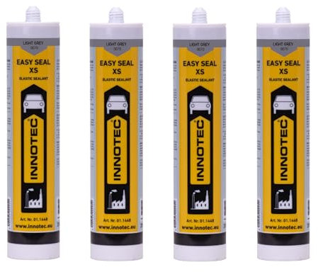 4 Stück Innotec Easy Seal XS Hellgrau - Premium Silikondichtmasse - Sanitärsilikon - Dichtmasse für Innen & Außen - Silikon zum Abdichten & Verfugen im Sanitär- und Küchenbereich - Bausilikon
