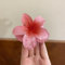 Pinzas para el pelo con flores, pinzas para el pelo de flores hawaianas, pinzas grandes en forma de flor, pinzas antideslizantes para el pelo, pinzas grandes para cabello grueso y fino (rojo rosa)
