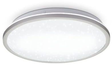 BLicht LED Deckenleuchte Ø28cm Silber 18W 2000lm 4000K Neutralweiß – Sternenhimmel & Backlight – Moderne Lampe für Wohnzimmer & Flur