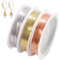YIIWONI 3 Rollos de Alambre de Cobre para Joyeria, 0.5 mm de Alambre Manualidades, Plata/Oro/RosaAlambre para Cuentas Flexible, Alambre para Bisuteria, para Manualidades, Bricolaje, 6.5 m/rollo