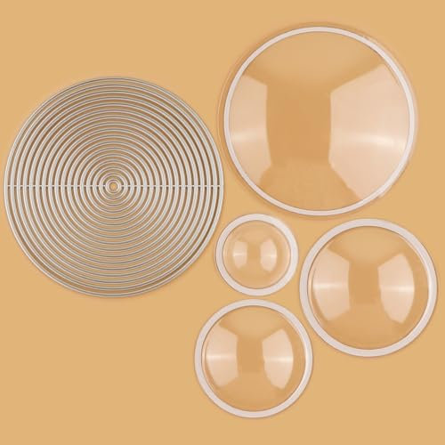 40 Pcs Circle Shaker Domes 4 Sizes with 17pcs/Set Circles Metal Dies for Card Making Peel-Away Adhesive Circle Clear Plastic Dimensional Domes for Shaker Card Making Paper Crafting Handmade Crafts
