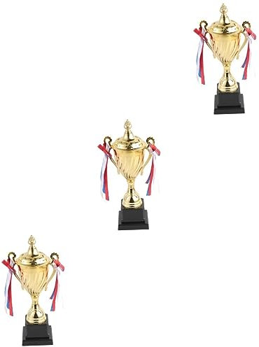 SWAYVES Trofeo Coppa Giocattoli Bambini Sport Giocattoli Calcio Medaglie Premio Trofeo Premi Coppa/Den*3Pcs/9 * 32.5Cm