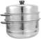 Ciieeo Olla de Vapor de Acero Inoxidable Resistente de 28 Cm Gran Capacidad Olla de Vapor para Cocinar al Vapor Cesta de Vapor para Cocinar en La Cocina