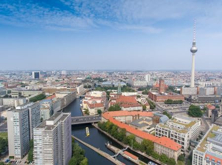 adrium Acryl-Bild 70 x 50 cm: Luftaufnahme der Stadt Berlin. Alexanderplatz und Innenstadt. (61833166)