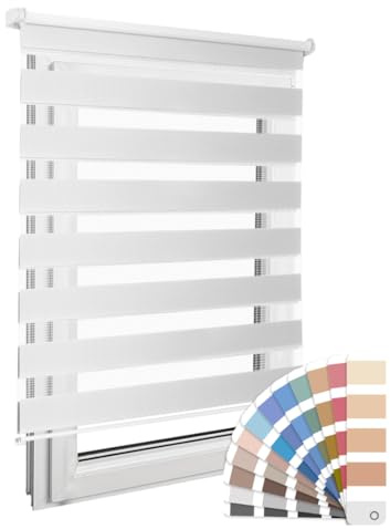 Home-Vision Premium DuoRollo Schrauben mit Bohren Weiß B160 x H150 cm | Doppelrollo mit Bohren zum Anschrauben Rollos für Fenster und Türen Sichtschutz lichtdurchlässig