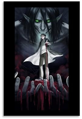 Attack on Titan - Eren Jaeger Anime Poster Vintage Poster Wandkunst Leinwand Poster Raumdekoration Ästhetische Poster Gedruckt Dekoration Poster Wohnzimmer Veranda Dekoration Gemälde Schlafsäle
