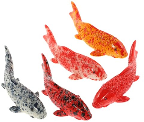 CLISPEED Koi Dekorationen 5 StüCk Realistische Aquarium Deko Kleine Fische Aus Resin Vielseitige Dekofische FüR Aquarien Und Terrarien Ohne Pflegebedarf