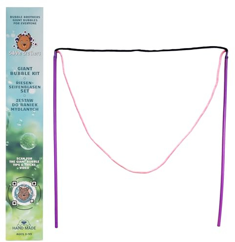 Bubble Brothers Seifenblasen Stab aus Buchenholz – Handgemacht – Riesenseifenblasen Stäbe für Kinder ab 3 Jahren – Outdoor Spielzeug (47 cm Single)
