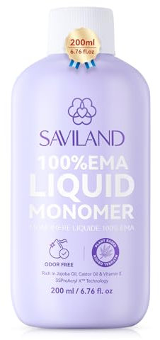 SAVILAND 200ml Advanced Monomer Acrylic Liquid: Low Odor Monomer for Acrylic Nails Pure EMA Acrylic Liquid Monomer Non-Yellowing Nail Monomer for Acrylic Powder Nail Extension Carving at Home