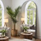 LunaMirror Miroir Intégral 179 x 65 cm Arqué Miroir sur Pied Grand Miroir À Poser au Sol pour Chambre à Coucher, Salon et entrée, Verre Trempé, Cadre en Alliage d’Aluminium Noir