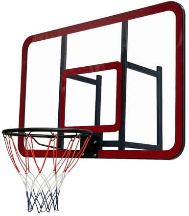 Panier de Basket Exterieur avec Cercle en Acier, Panier de Basket Mural avec Panneau, Panier Basket pour Intérieur et Extérieur