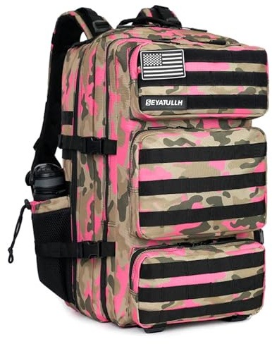 SEYATULLH Militärischer taktischer Rucksack, 55 l, für Damen und Herren, Bug-Out-Tasche, Molle-Tagesrucksack, Wandern, Trekking-Rucksack