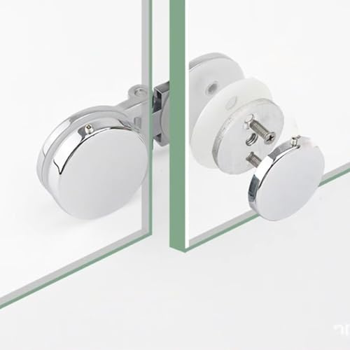Rahmenloses Glasscharnier für Waschbecken, Duschwanne, Zinklegierung, 180° drehbar, mit Chromklemme, für 5–12 mm Glastüren und Badezimmer-Spiegelregale
