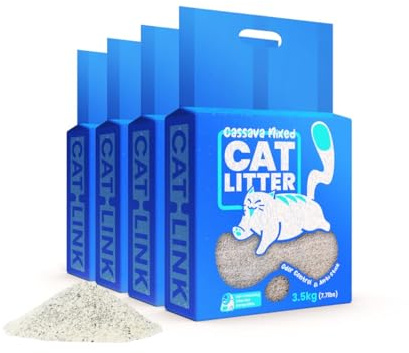 CATLINK 3-in-1 Mineral & Tapioka Klumpstreu - Starke Geruchskontrolle, Schnelle Klumpen, Ultra Staubarm, Umweltfreundlich（4 PCS）