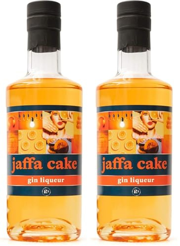 Jaffa Cake Gin Gift by R3, Orange Liqueur 500 ml, Chocolate Jaffa Cakes Flavoured - Sweet Cocktail Mixers for Alcohol Drinks - Birthday Gin Gifts for Women & Men, Alcohol Gifts Hamper (Pack of 2)