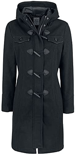 Brandit Long Dufflecoat Femme Manteau en laine noir 50% Laine, 50% Polyester