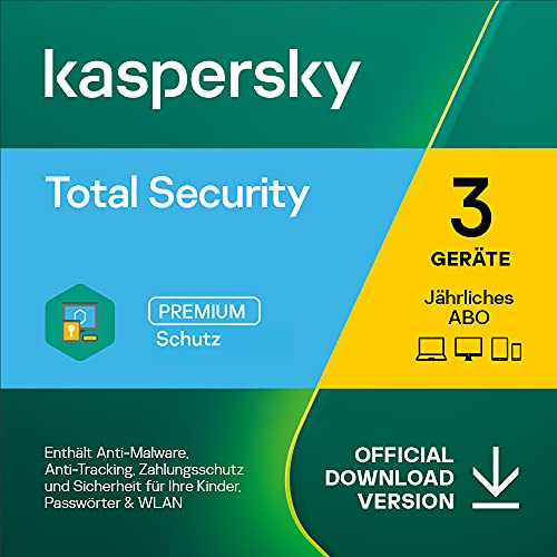 Kaspersky Total Security 2021 | 3 Geräte | Jährliches Abo | Windows/Mac/Android | Aktivierungscode per Email
