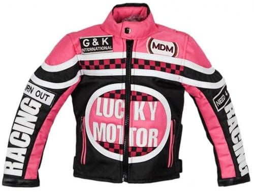 MDM Chaqueta de motorista para niña, color rosa Rosa. XXXL