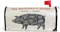 Wamika Cut Meat Set Poster Butcher Mailbox Cover Wetterfest Magnetisch verblassen Wetterfest Schwarz Tier Deko Briefkasten Umschlag 64,7 x 52,8 cm