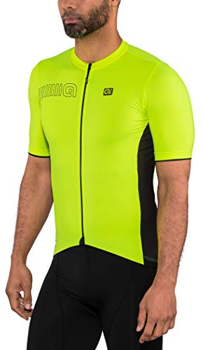 Alé Cycling Herren Einfarbig Kurzärmliges Jersey, Neongelb, XL