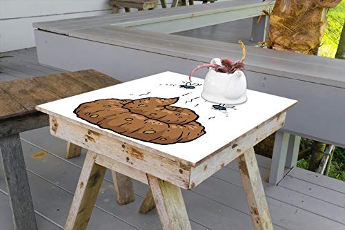 Wallario Selbstklebende Möbelfolie/Tischdecke für Innen und Außen, Größe: 80 x 80 cm - Comic Scheißhaufen mit Fliegen