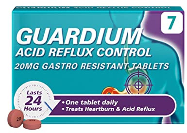 Guardium Esomeprazole Acid Reflux Tablets, 7 Tablets | Indigestion & Heartburn Relief, 24-Hour GERD/GORD Protection, Antacids for Digestion & Nausea