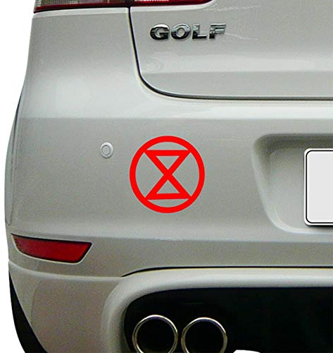 Rot Extinction Rebellion XR Vinyl Aufkleber (Durchmesser 10cm)