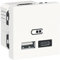Schneider Electric - Unica - Cargador USB doble - 5 Vcc - 2,4 A tipo A+C - 2 modul - Blanco - Meca Solo - NU301818