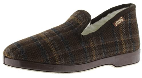 victoria Pantoffeln Wamba Confortable Karomuster & Schaffell-Interieur & Passende Sohle 202001 für Herren Marron 46