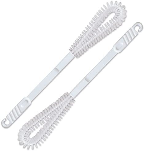 Lead Home 2er Set biegsame Urinalbürste zur Urinalreinigung, WC Reinigung, schmale Klobürste mit Nylonborsten in Weiß – Made in Germany