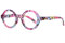 New Time Grandi occhiali da lettura rotondi rosa a fiori donna giny - uomo, Rosa, Dioptrie 2,5