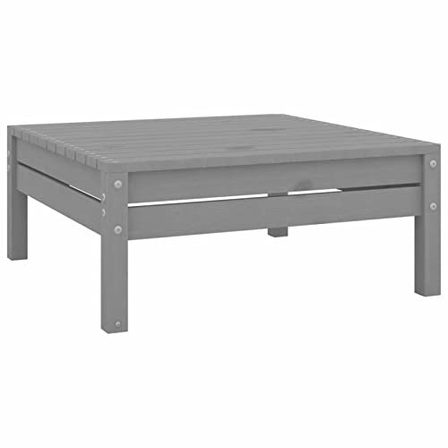 Gecheer Gartenhocker Sitzhocker Hocker Gartenmöbel Fußhocker Grau Kiefer Massivholz