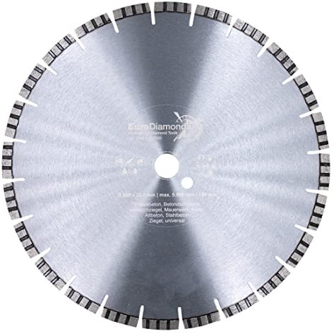 EDW Profi Diamanttrennscheibe 350 mm x 30,0 mm TURBO SUPERCUT, universelle Diamant Trennscheibe für Beton, Stahlbeton, Granit, Mauerwerk