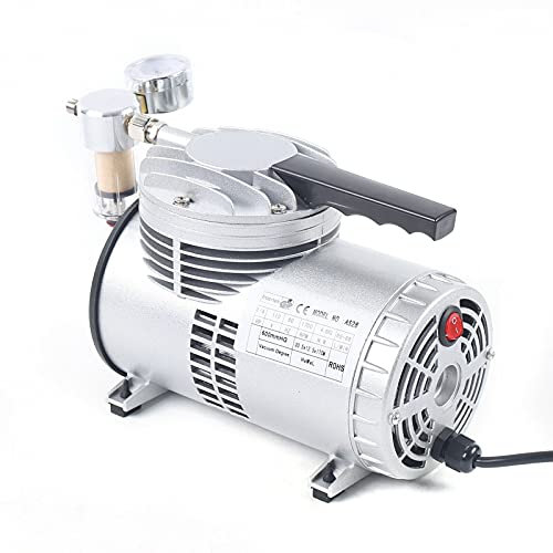 Single Stage Vacuum Pump 600mmHG 1/4HP Air Conditioning Vacuum Pumps Oil-free Vacuum Pump 220V 1450rpm Industrial Vacuum Pump Vacuum Chamber for Automobile Maintenance, Vacuum Packaging