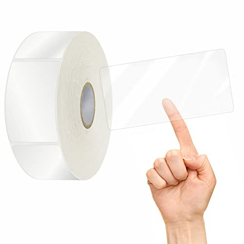 500 PCS Etikettenschutz, transparente wasserdichte Waffelsiegel-Aufkleber zum Schutz von Paketen, Briefumschlägen, Barcodes, Zahlen und Aufklebern im Mega-Bundle mit Perforationslinie auf Rolle