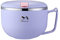 FIYSON Stainless Steel Soup Bowls with Handles,Instant Noodle Bowl with fork,Ramen Cooker Insulation Bowl with Sealing Lid/Mobile Phone Holder,Student Lunch Box Food Storage Container (Purple,900ml)