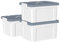 Cetomo 45L * 3 Kunststoff-Aufbewahrungsbox Box mit haltbarem Deckel und Sicherheitsverschluss stapelbar und verschachtelt 3 Stück Weiß