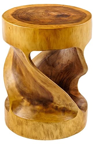 Riess Ambiente Skulpturaler Beistelltisch ARTE 35cm Natur Suarholz rund Handmade in Bali Sitzhocker Couchtisch für Dein Wohnzimmer
