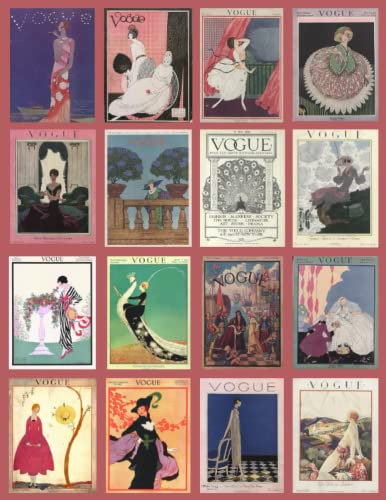 Notebook - Lined - 8.5x11 in - 120 pgs - Vintage Vogue: Notebook, Journal, Diary, Composition Book, Planner | Pink | Vintage Vogue Cover Collage