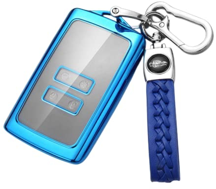 Z.MYUKI 【4 couleurs】 Austral E-Tech Hybrid Coque clé avec porte Clef compatibles avec Renault Austral 2022-2025 2026 Accessoire Protection clé (Bleu)