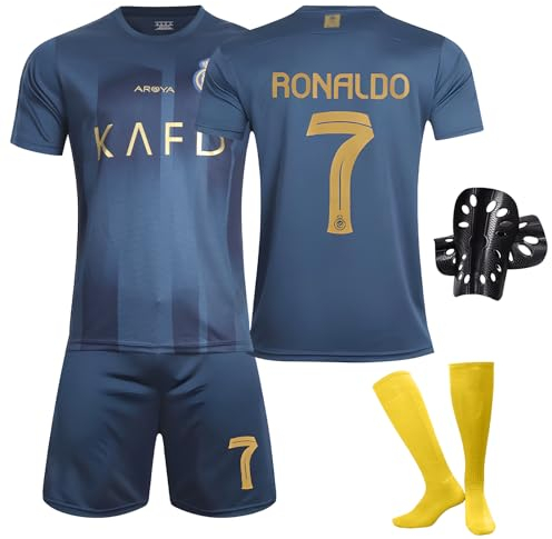 Sternstunde Trikot Sets Kinder, Hause/Auswärts Fußballtrikot für Kinder,Herren Jungen Fussball Jersey Football Trikots, Sportshirt Junge Football Training Tshirts Shorts (Navy Blau, 8-9 Jahre)