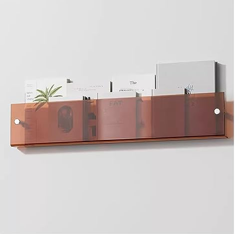 Zeitungsständer Wohnzimmer mit Acryl-Zeitschriftenregal, Bücherregal mit Zeitungsregal Für Ausstellungen, Organisationen, die Informationen zur Präsentation benötigen ( Color : Brown , Size : 60x16x5c
